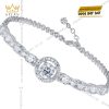 Lắc tay kim cương vàng trắng nguyên khối Au750 