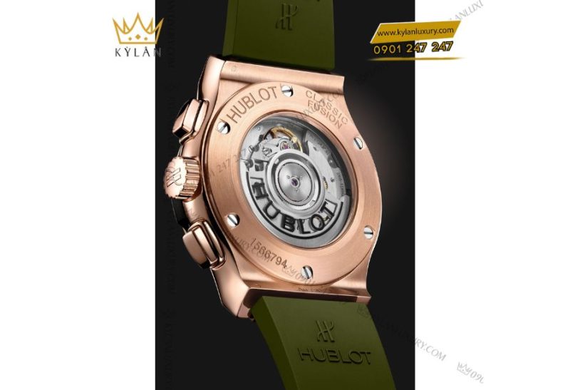 Dây cao su đen và khóa gập King Gold của Hublot Classic Fusion Chronograph