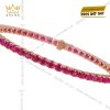 Lắc tay vàng hồng nguyên khối Au750 đính đá ruby