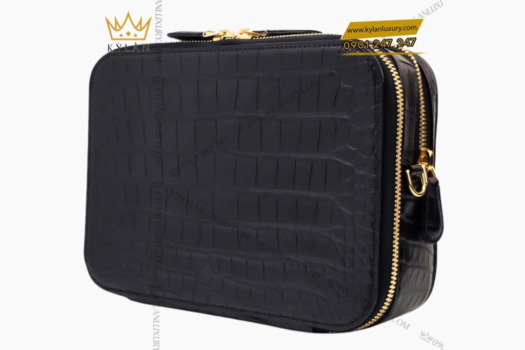 Kỳ Lân Luxury 3 55 Túi Clutch Nam Da Cá Alligator Black