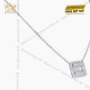 Dây chuyền vàng trắng Au750 đính kim cương baguette