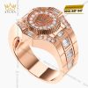 Nhẫn Rolex vàng hồng nguyên khối Au750 đính kim cương
