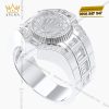 Nhẫn Rolex vàng trắng nguyên khối Au750 đính kim cương