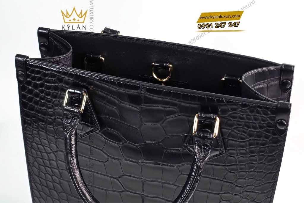 Kỳ Lân Luxury 4 17 Túi xách full da cá Alligator black 