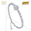 Lắc tay kim cương vàng trắng nguyên khối Au750 