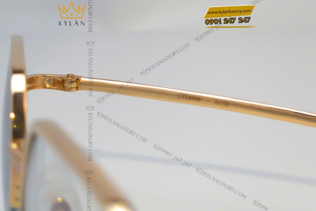 Kỳ Lân Luxury 4 49 Mắt kính vàng hồng nguyên khối Au750 đính kim cương