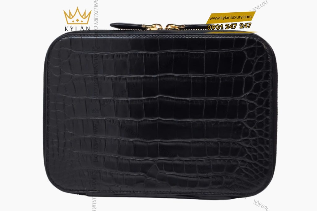 Kỳ Lân Luxury 4 54 Túi Clutch Nam Da Cá Alligator Black