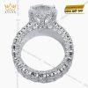 Nhẫn nữ vàng trắng nguyên khối Au750 đính viên kim cương chủ 10ly4