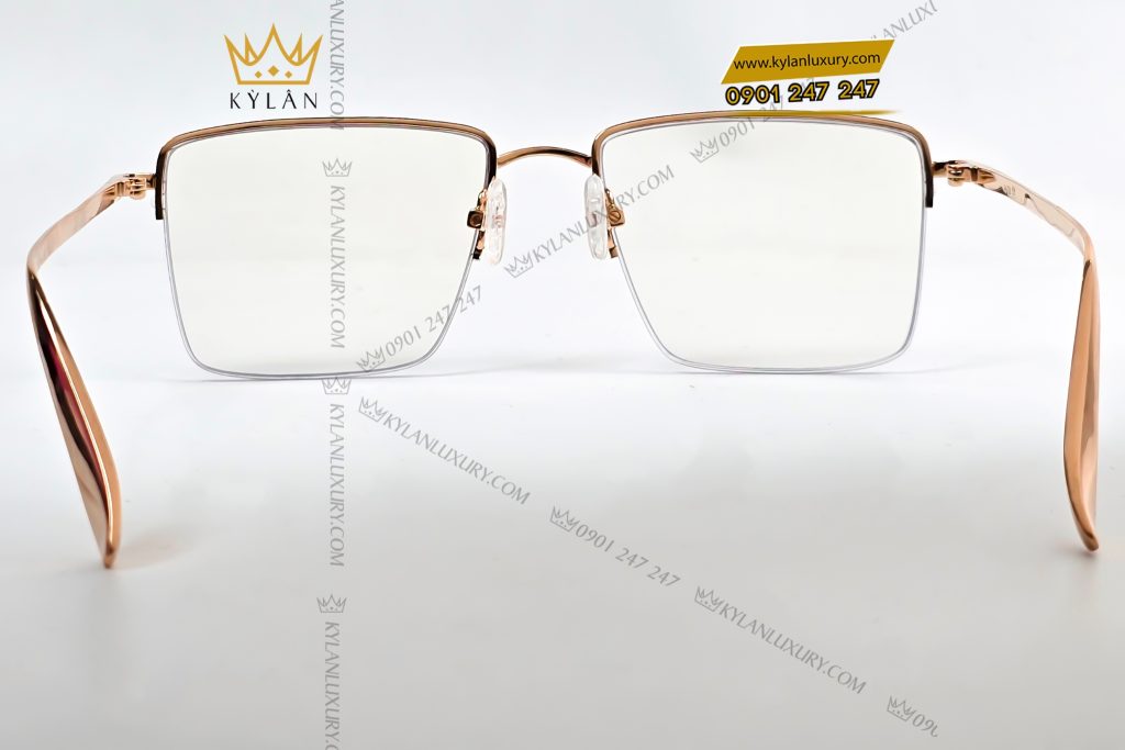 Mắt kính vàng hồng Au750 đính kim cương 10 Kỳ Lân Luxury 4 90 Mắt kính vàng hồng Au750 đính kim cương
