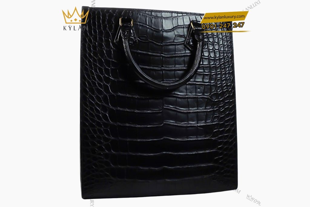 Túi xách full da cá Alligator black 