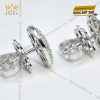 Bông tai hình oval vàng trắng Au750 đính kim cương
