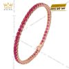 Lắc tay vàng hồng nguyên khối Au750 đính đá ruby