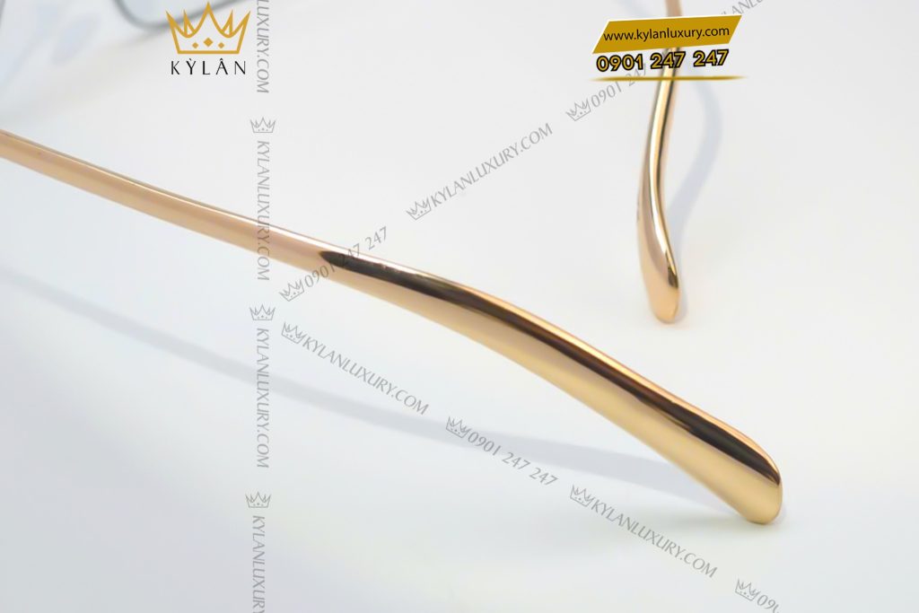 Kỳ Lân Luxury 5 46 Mắt kính vàng hồng nguyên khối Au750 đính kim cương