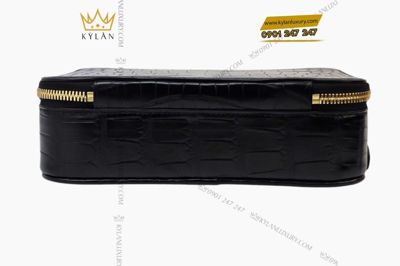 Túi Clutch Nam Da Cá Alligator Black
