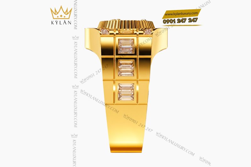 Nhẫn Rolex vàng nguyên khối Au750 đính kim cương