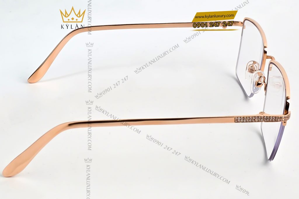 Mắt kính vàng hồng Au750 đính kim cương 11 Kỳ Lân Luxury 5 84 Mắt kính vàng hồng Au750 đính kim cương