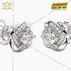 Bông tai vàng trắng Au750 đính kim cương