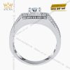 Nhẫn nam vàng trắng Au750 đính kim cương