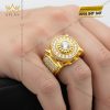 Nhẫn nam vàng vàng Au750 đính kim cương