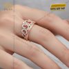Nhẫn nữ vương miện vàng hồng Au750 đính kim cương