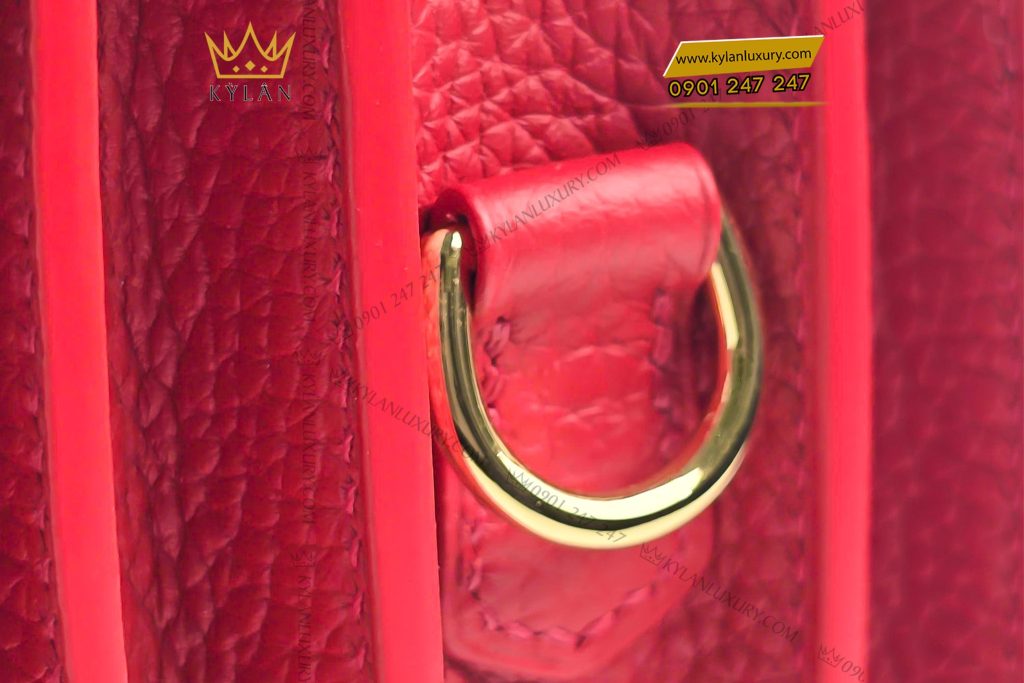 Kỳ Lân Luxury 6 16 Túi xách da Togo mix da Alligator màu đỏ đính logo vàng LDH