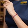 Lắc tay vàng hồng nguyên khối Au750 đính đá ruby