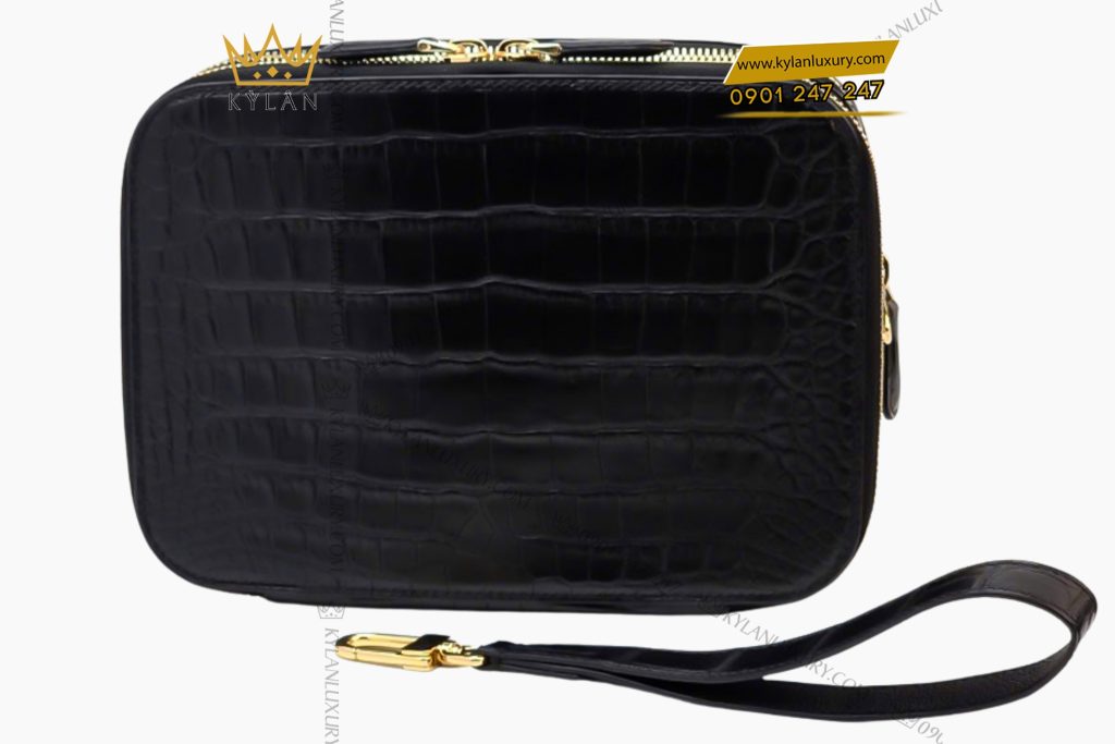 Kỳ Lân Luxury 6 46 Túi Clutch Nam Da Cá Alligator Black