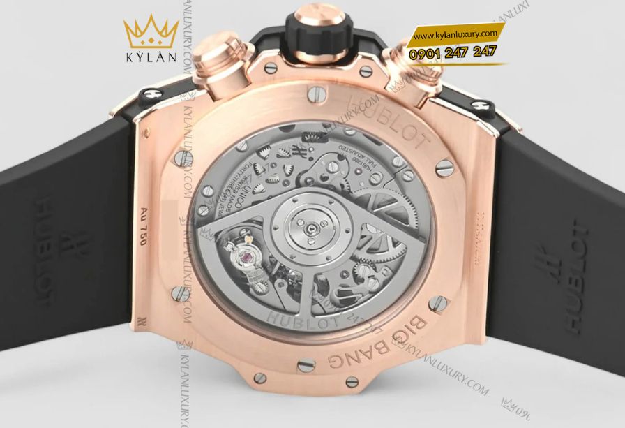 Hublot Big Bang Unico King Gold Diamonds 421.OX.1180.RX.1104 44mm 3 Bộ máy HUB1280 UNICO của Hublot Big Bang Unico King Gold Diamonds 44mm – chronograph flyback tự động, 72 giờ dự trữ năng lượng, 354 chi tiết tinh xảo.