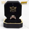 Nhẫn nam vàng hồng nguyên khối Au750 đính viên chủ 11ly3