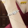 Lắc tay kim cương vàng trắng nguyên khối Au750