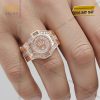 Nhẫn Rolex vàng hồng nguyên khối Au750 đính kim cương