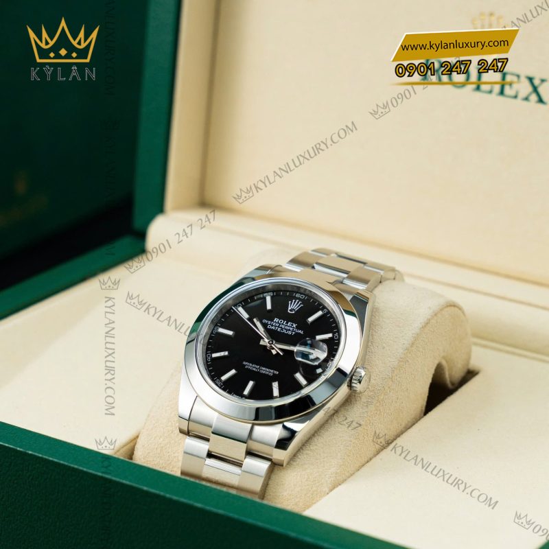 Đồng hồ Rolex Datejust 41 mặt số đen 126300-0011