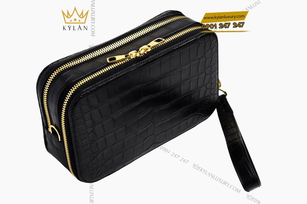 Kỳ Lân Luxury 6 76 Túi Clutch Da Cá Alligator Black