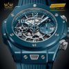 Hublot Big Bang Unico Petrol Blue Ceramic 42mm với vỏ ceramic xanh dầu và mặt số skeleton sang trọng