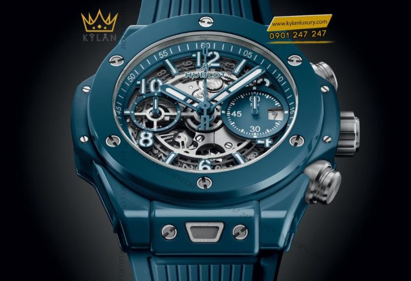 Hublot Big Bang Unico Petrol Blue Ceramic 42mm với vỏ ceramic xanh dầu và mặt số skeleton sang trọng