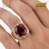 Nhẫn nam vàng hồng nguyên khối Au750 đính đá sapphire đỏ