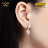 Bông tai vàng hồng Au750 đính kim cương