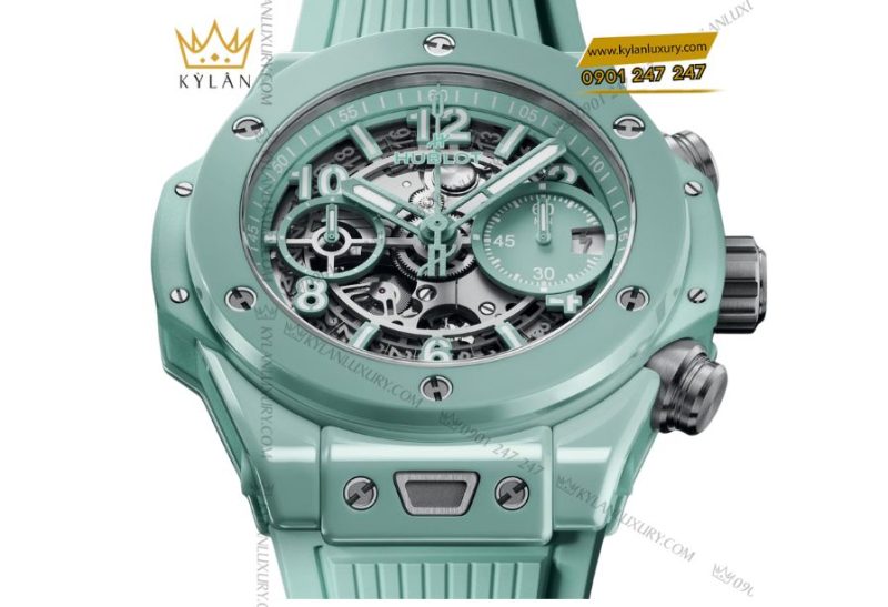 Hublot Big Bang Unico Mint Green Ceramic 42mm với thiết kế xanh bạc hà hiện đại và dây cao su cao cấp