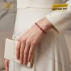 Lắc tay vàng hồng nguyên khối Au750 đính đá ruby