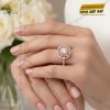 Nhẫn nữ vàng hồng nguyên khối Au750 đính kim cương 
