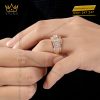 Nhẫn nam vàng hồng nguyên khối Au750 đính kim cương