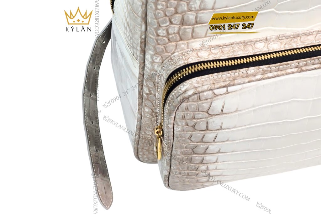 Kỳ Lân Luxury 7 67 Balo da cá Alligator white