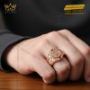 Nhẫn Rolex vàng hồng nguyên khối Au750 đính kim cương và đá ruby đỏ
