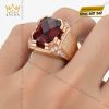 Nhẫn nam vàng hồng nguyên khối Au750 đính đá sapphire đỏ