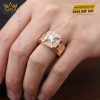 Nhẫn nam vàng hồng nguyên khối Au750 đính kim cương 