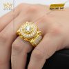Nhẫn nam vàng vàng Au750 đính kim cương