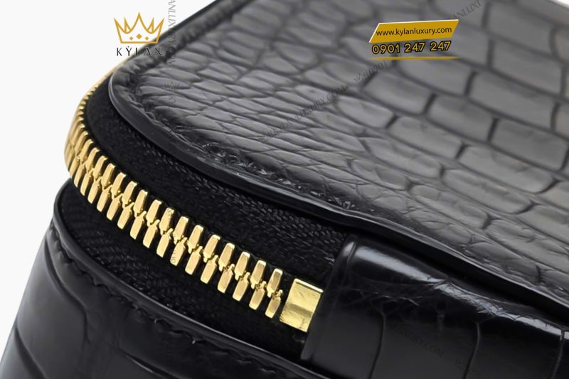 Túi Clutch Nam Da Cá Alligator Black