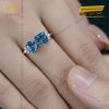 Nhẫn nữ vàng nguyên khối Au750 đính hai viên chủ đá Topaz