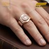 Nhẫn Rolex vàng hồng nguyên khối Au750 đính kim cương