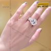 Nhẫn nữ vàng trắng nguyên khối Au750 đính viên kim cương chủ 10ly4
